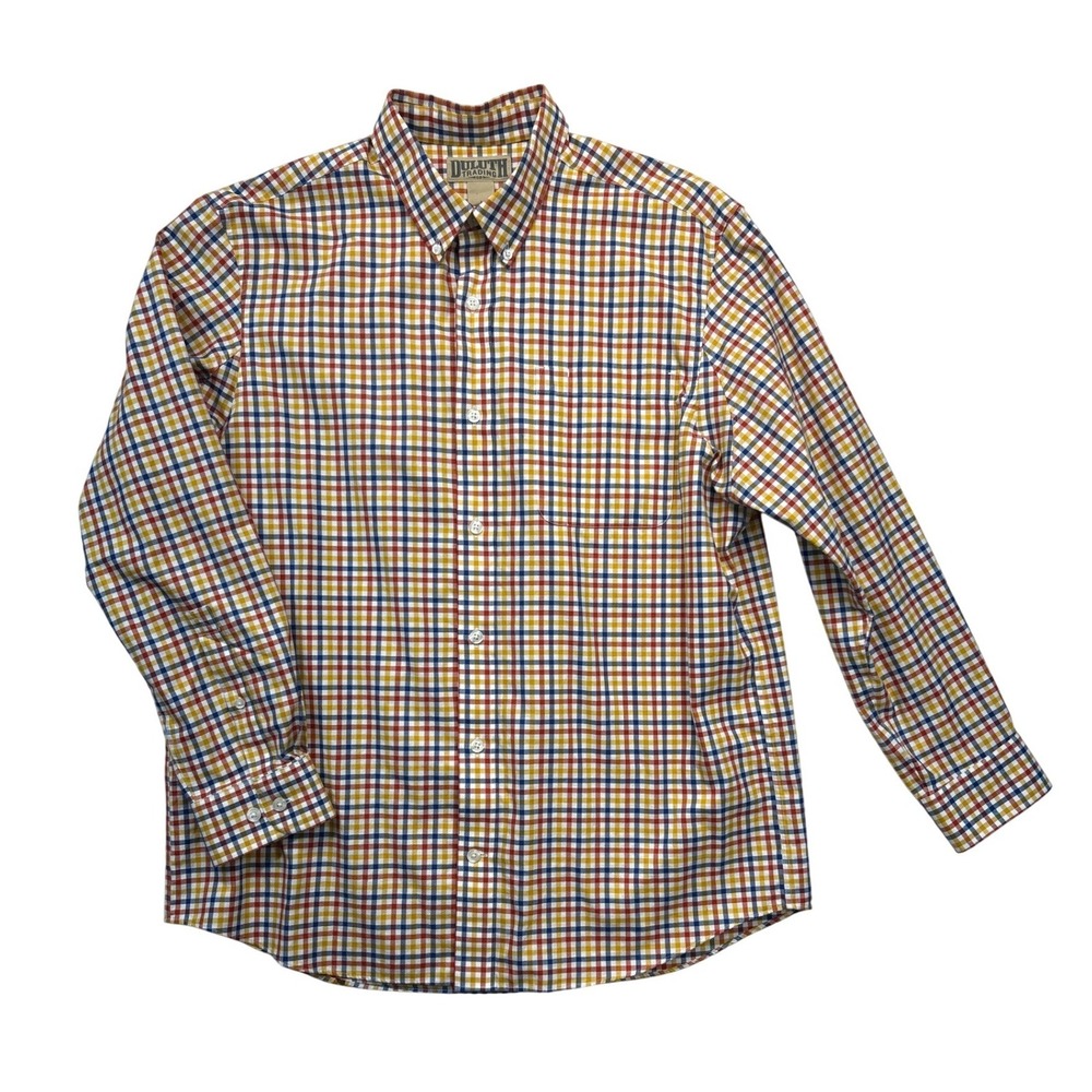 Duluth Shirt Mens L‎ Multi-Color Plaid Button Down Cotton Long Sleeve Classic